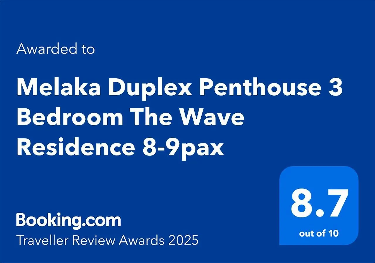 Melaka Duplex Penthouse 3 Bedroom The Wave Residence 8-9Pax Malaysia